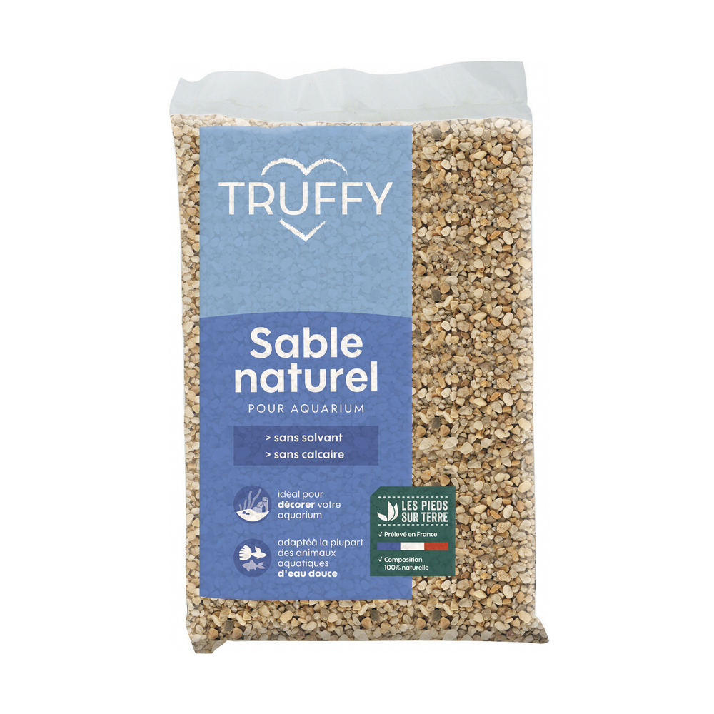 Sable naturel pour aquarium d'eau douce Truffy gros diamètre blanc 5kg