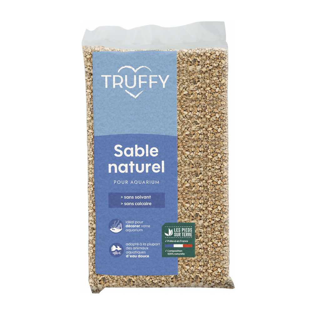 Sable naturel pour aquarium Eau Douce Truffy gros diamètre blanc 12kg