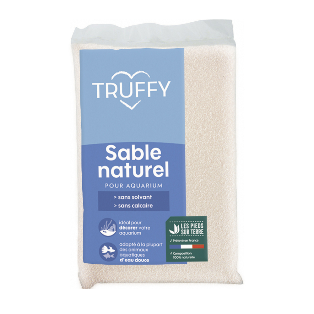 Sable naturel pour aquarium d'eau douce Truffy cristo blanc 800g