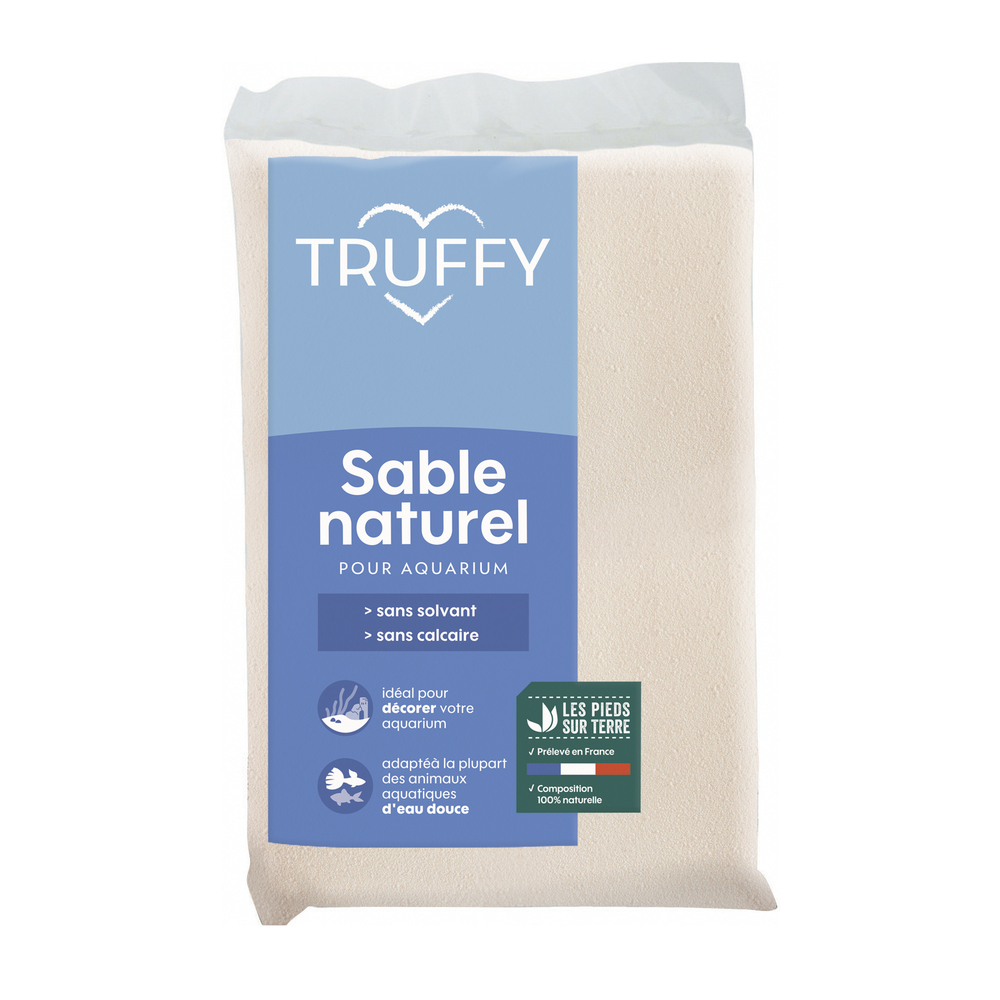 Sable naturel pour aquarium d'eau douce Truffy cristo blanc 4kg