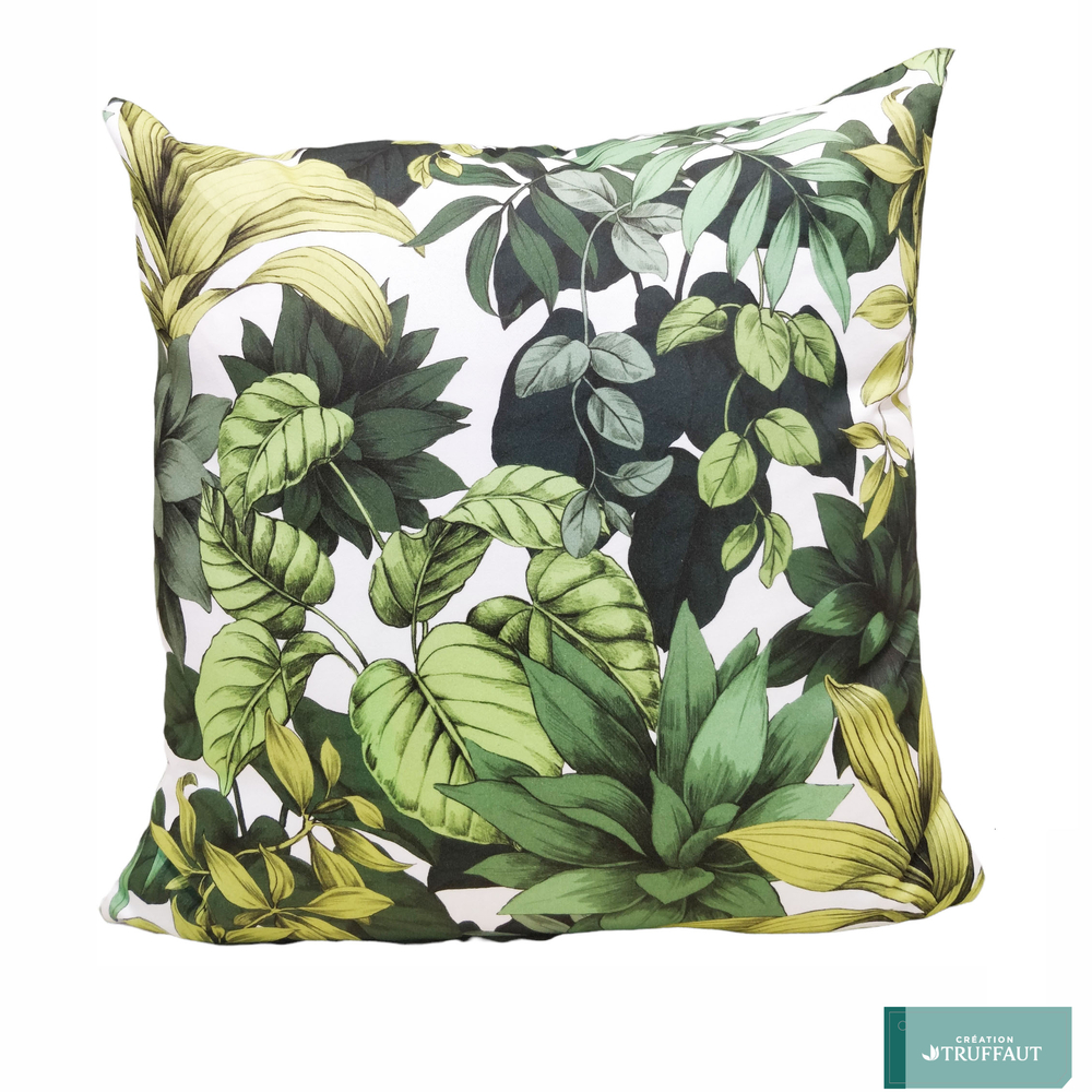 Coussin succulente blanc 45x45cm