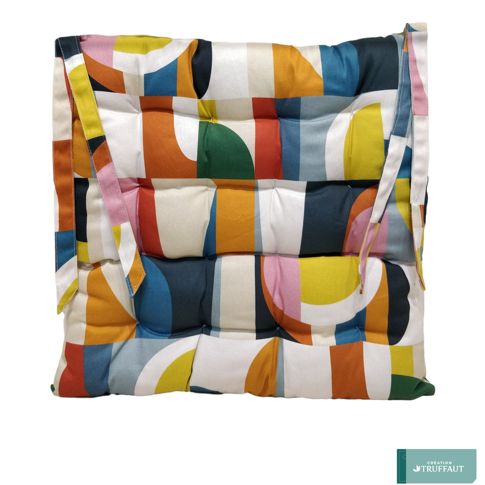 Galette de chaise unie Massala en coton - 40x40 cm