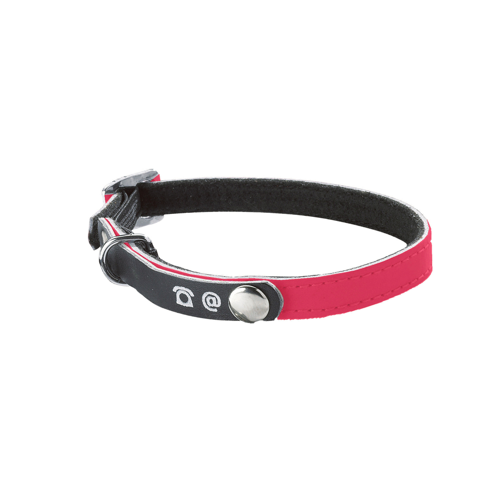 Collier pour chat, réfléchissant, porte-adresse rose foncé 30cm 