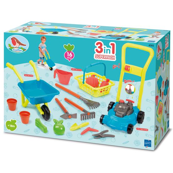 Super pack jardin 3 en 1 de jouets en plastique pour petits jardiniers