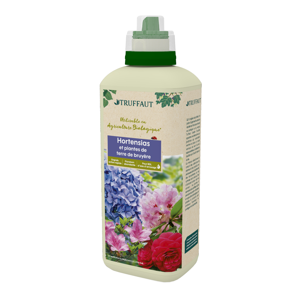 Engrais liquide Truffaut hortensias, plantes de terre de bruyère 800ml