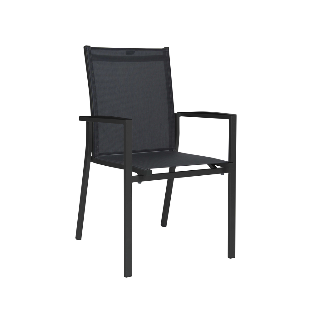 Fauteuil Levanto aluminium Anthracite textilène Carbone