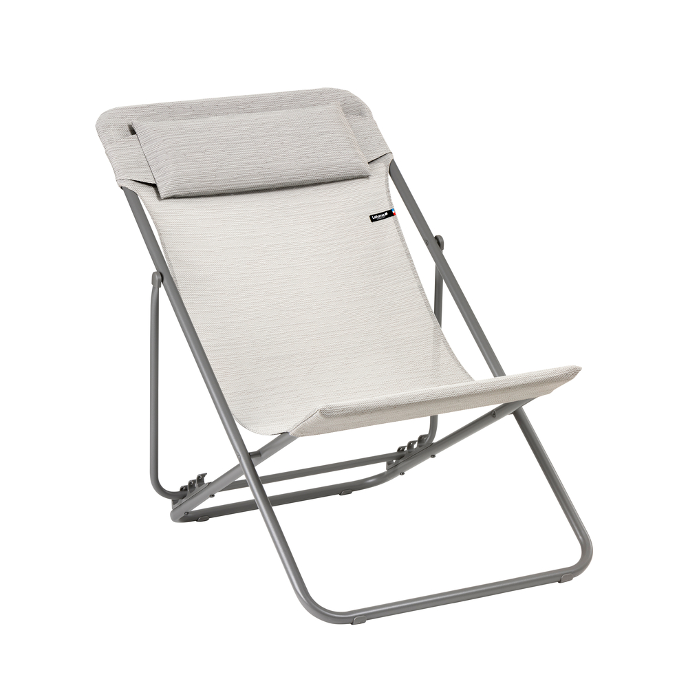 Maxi Transat en acier et toile Batyline Duo amovible Galet - 96x62 cm