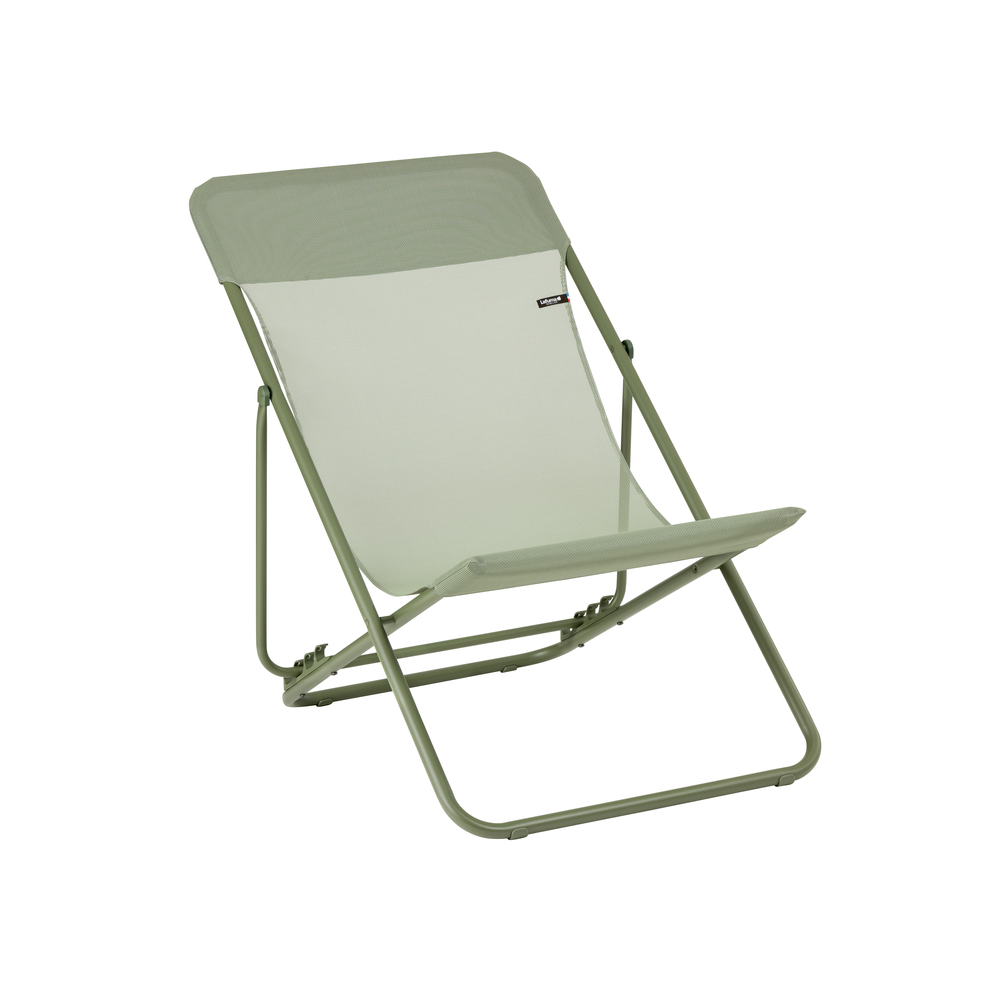 Maxi transat en acier et toile Batyline amovible - 96x62x83 cm