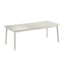 Table extensible à lattes ORON en aluminium sable - 169/214x100 cm