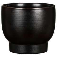 Cache-Pot Ebano lisse noir pour plantes d'intérieur Ø11cm
