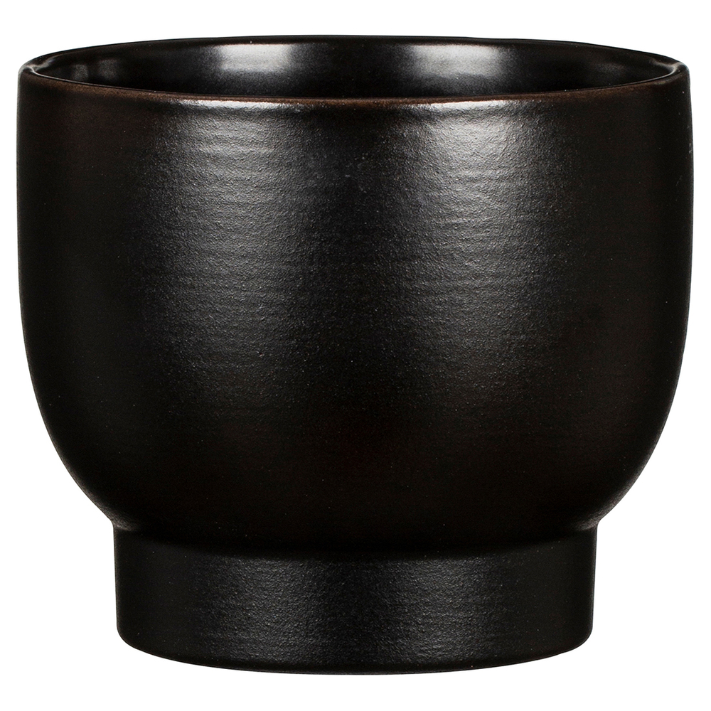 Cache-Pot Ebano lisse noir pour plantes d'intérieur Ø11cm