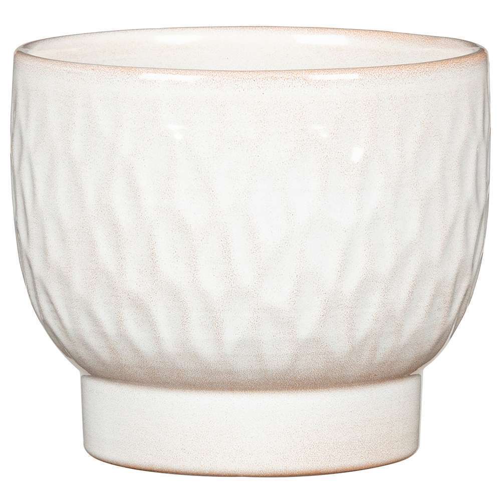 Cache-Pot Opale finition à relief blanc pour plantes d'intérieur Ø11cm