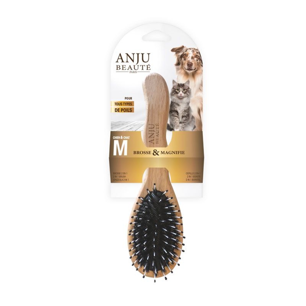 Brosse 2 en 1 pour chien et chat M