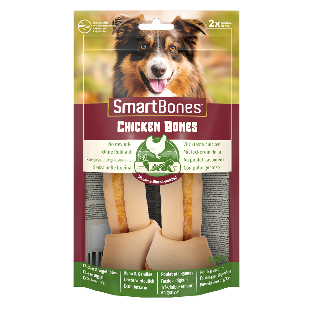 Chicken Bones Medium, Os à mâcher de poulet pour chien - Lot de 2