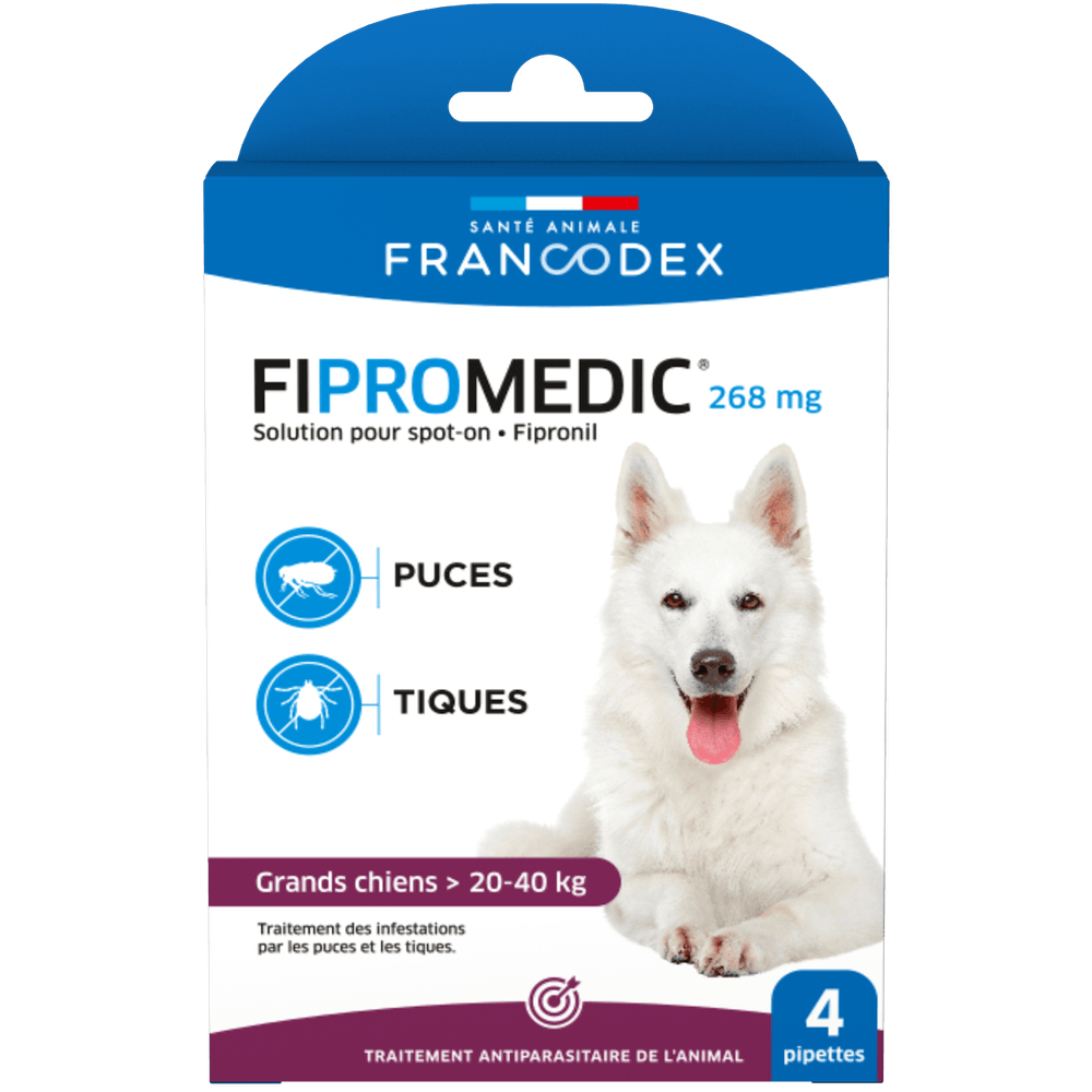 Pipette antiparasitaire Spot-on Fipromedic 67mg grand chien 20-40kg x4