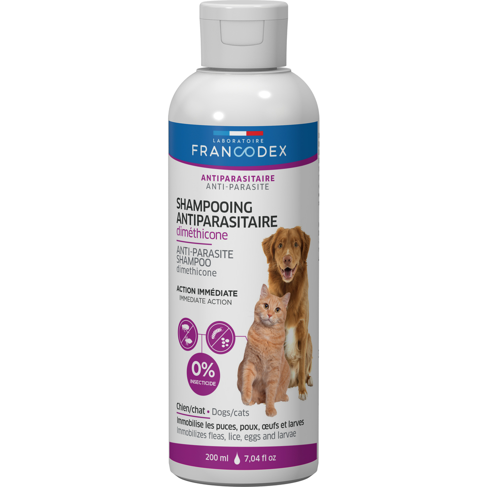 Shampooing Antiparasitaire Diméthicone chien & chat 200ml