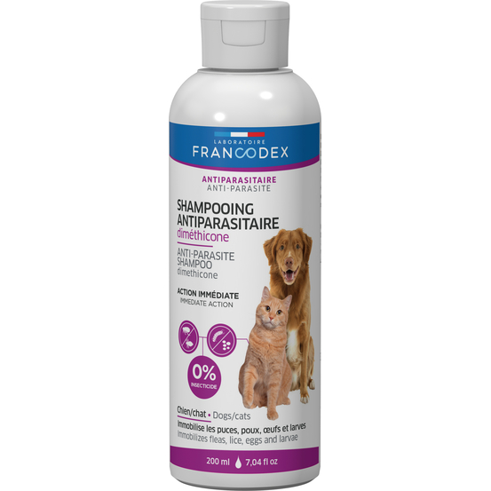Shampooing Antiparasitaire Diméthicone chien & chat 200ml