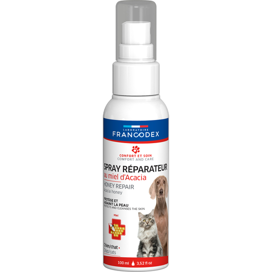 Spray Réparateur au miel d'Acacia pour chien et chat 100ml