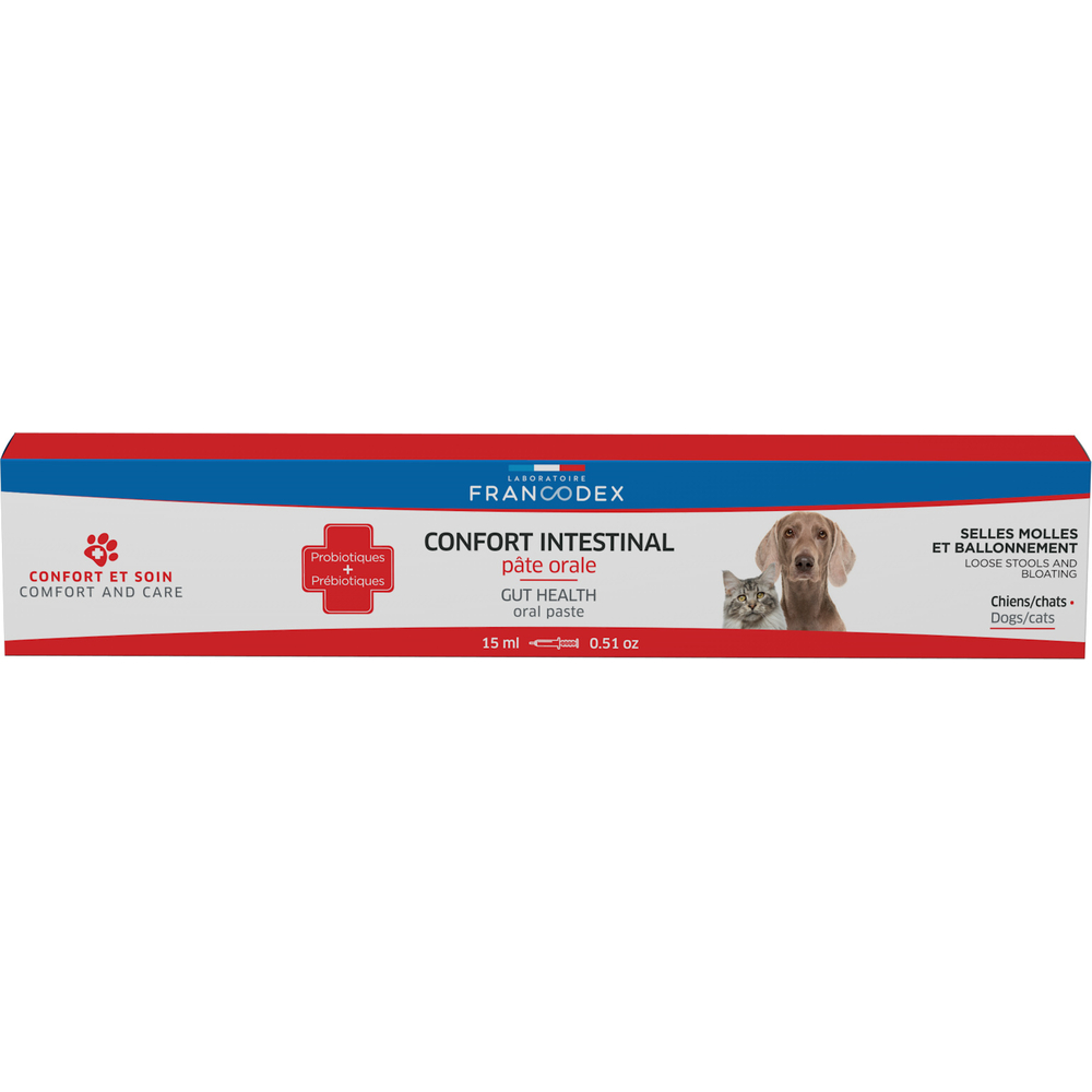 Seringue Confort Intestinal, pâte orale pour chien et chat 15ml