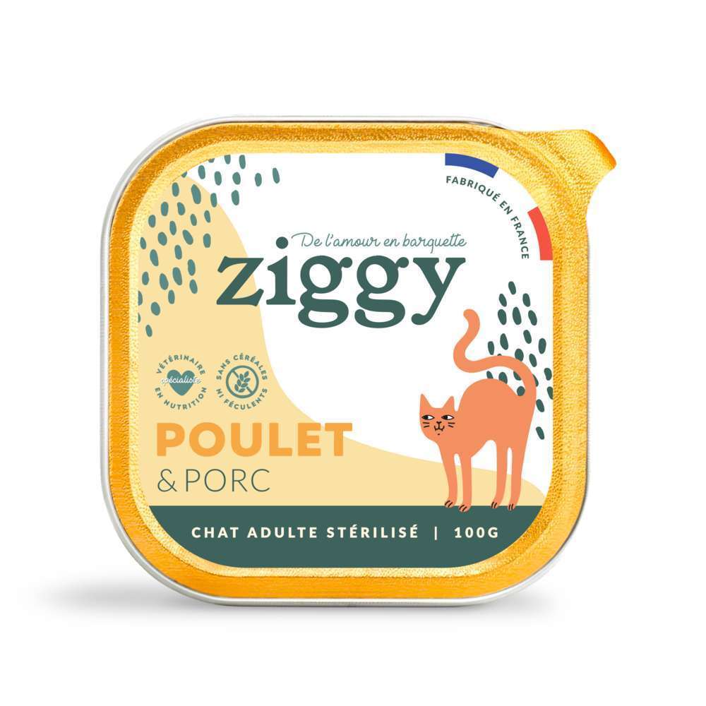 Pâtée pour chat stérilisé poulet 100g Ziggy
