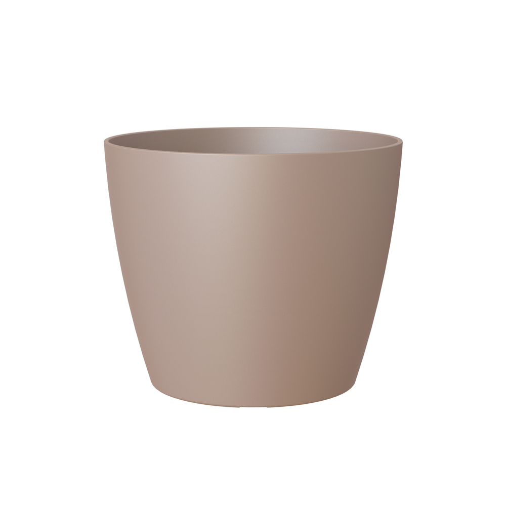 Cache-pot d'intérieur San Remo en plastique taupe Ø9cm