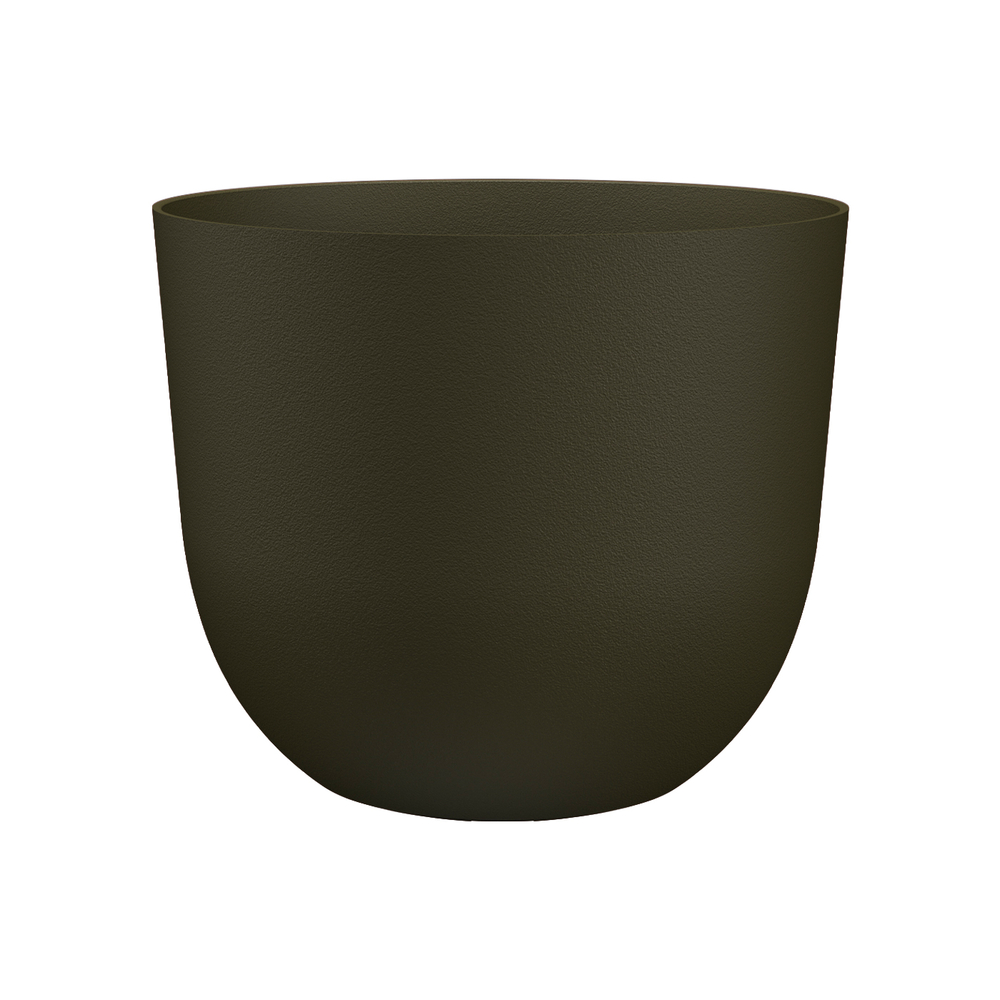 Pot rond Havana Natural plastique coloris Vert Mousse H.16,6 x Ø.20cm