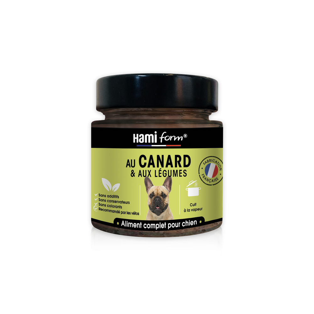 Menu cuisiné pour chien au canard et aux légumes 250g
