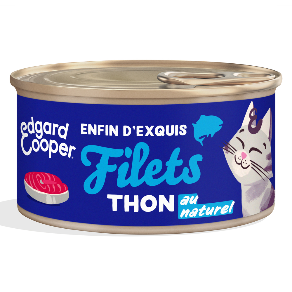 Filets thon au naturel pour chat adulte 70g