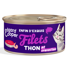 Filets thon et crevettes pour chat adulte 70g