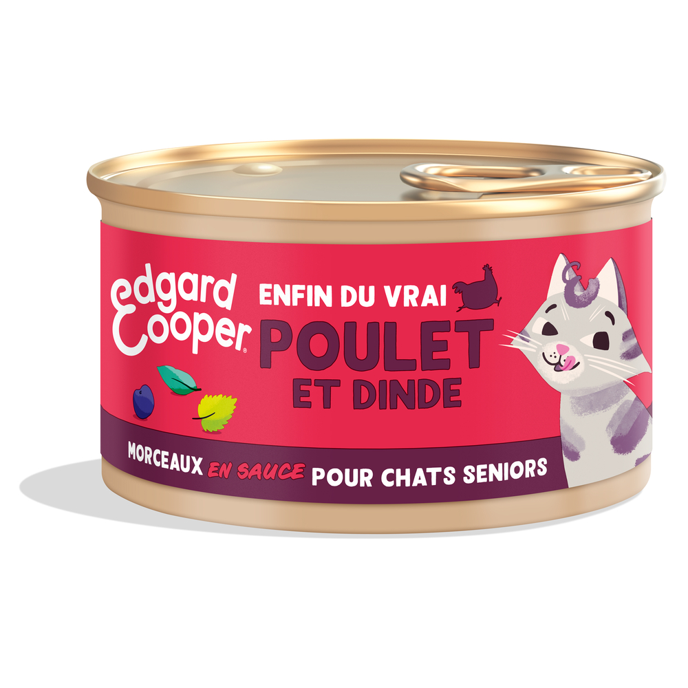 Morceaux en sauce poulet/dinde pour chat senior 85g