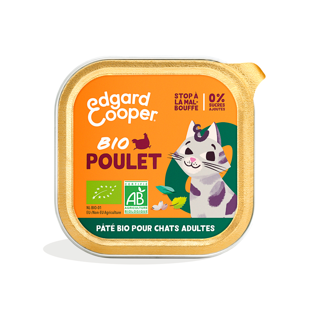 Pâtée bio poulet pour chat adulte 85g