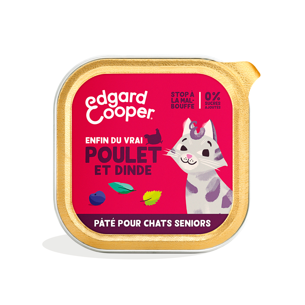 Pâtée poulet & dinde pour chat senior 85g