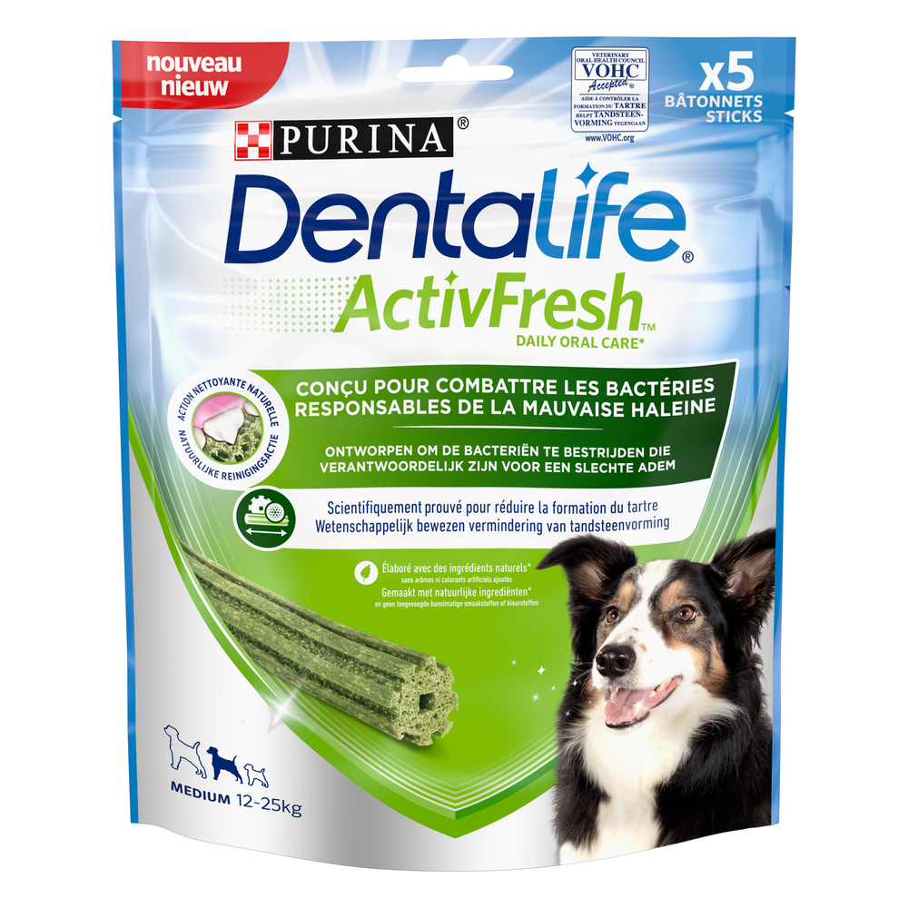 Dentalife ActivFresh Medium -Hygiène bucco-dentaire 115g - 5 Bâtonnets