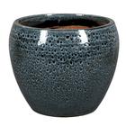 Pot en céramique émaillée Misty Indigo MZ Noir - D.19xH.17cm