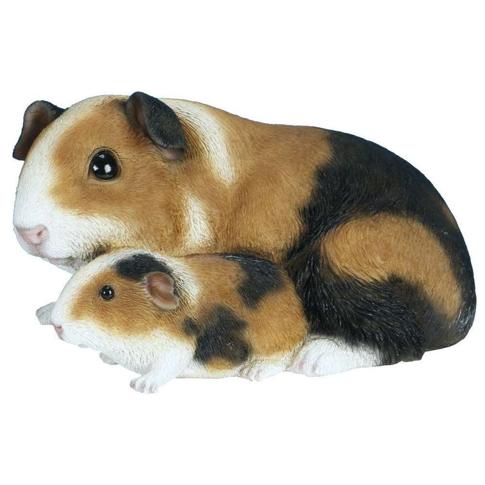 Statue de jardin : Cochon d'inde maman et bébé