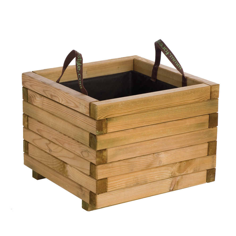 Jardinière Baroque en Pin traité autoclave 3 - L.50xl.50xH.38 cm