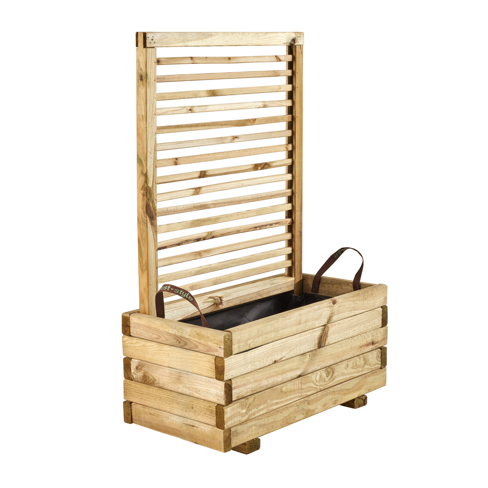 Jardinière treillis Cajou Modern, Pin autoclave 3 - L.80xl.40xH.120 cm