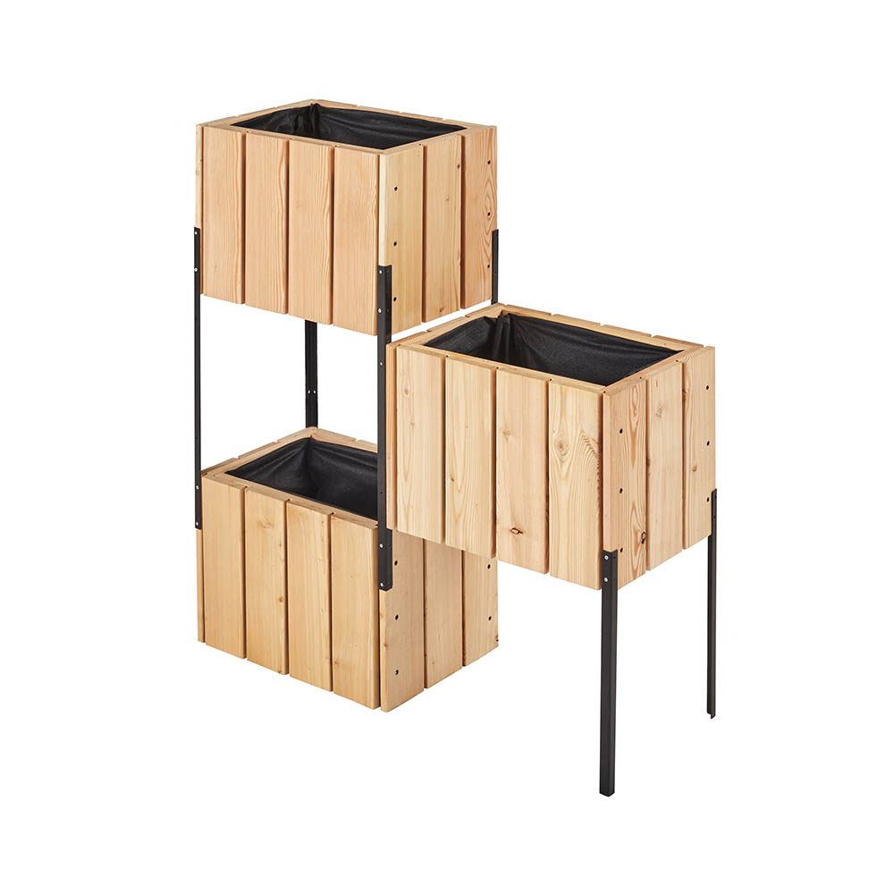 3 Bacs modulables en étagères Acanta en Mélèze - L.82,6xl.28,2xH.86 cm