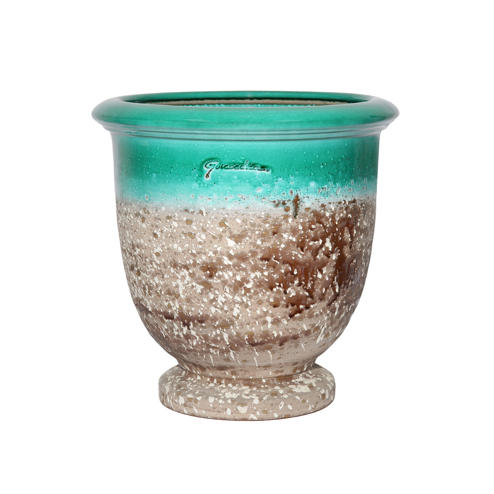 Pot Ederra Vert Lura: coupe sur pied - D.37 x H.39 cm