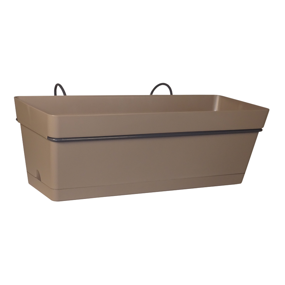 Kit jardinière CocoriPot Jade 50cm + Plateau clipsé + Support Taupe