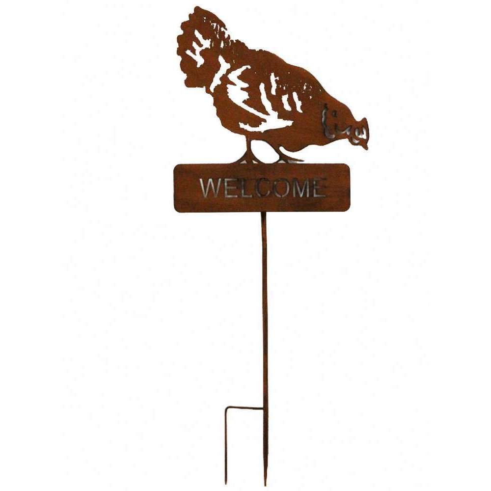 Tuteur animal Welcome en métal vieilli