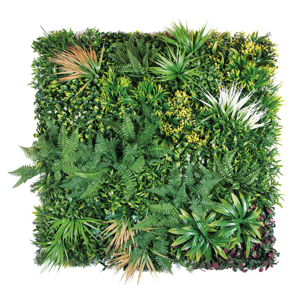 Panneau végétal artificiel, vertical et sauvage - 1x1m