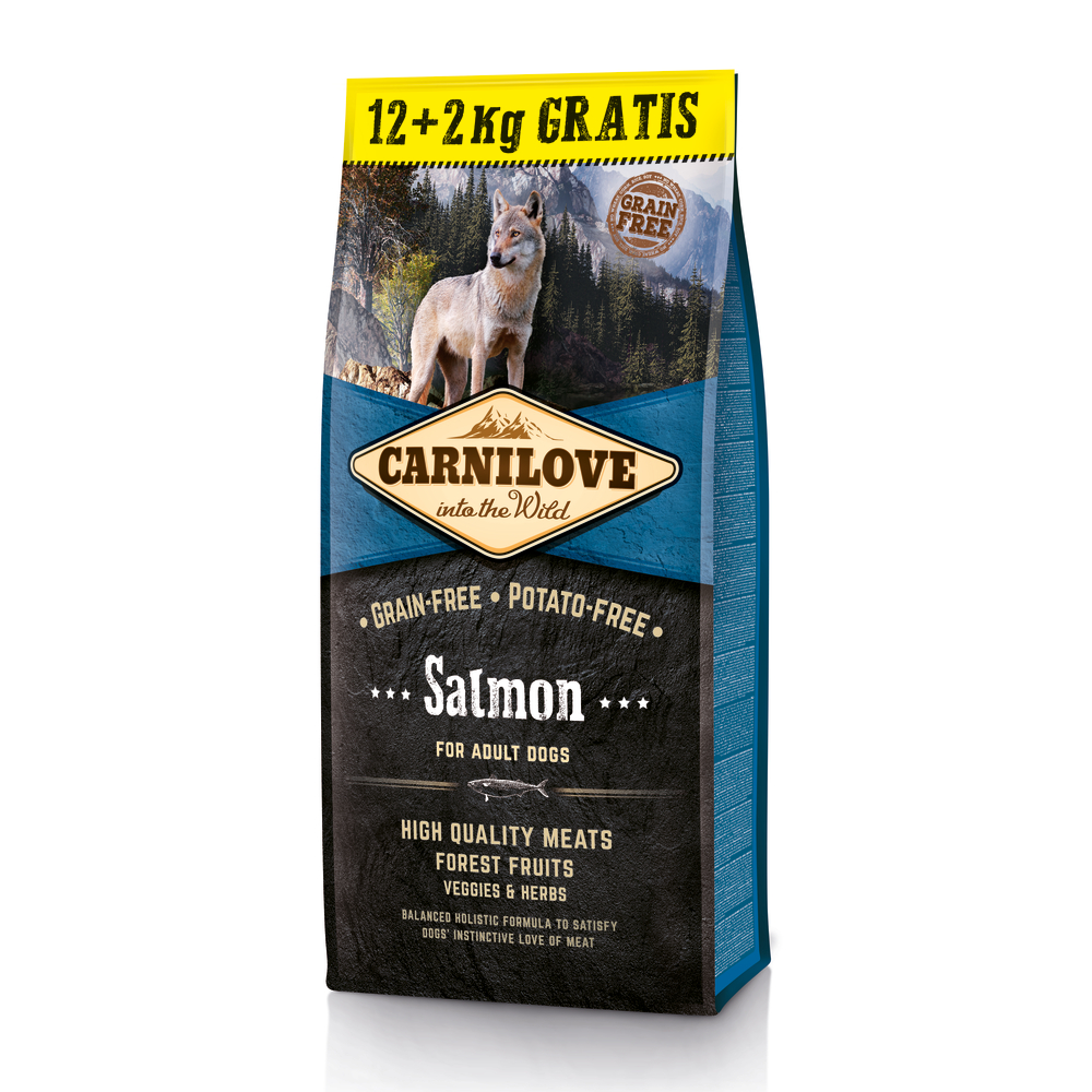 Croquettes pour chien adulte au saumon - 12 + 2kg offerts