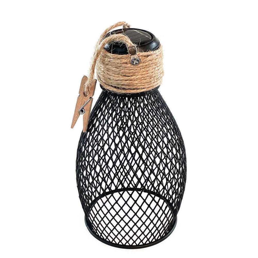 Luminaire solaire Milky en métal noir