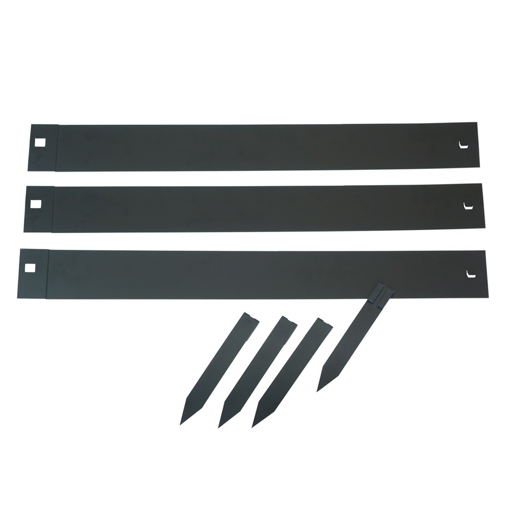 Bordure acier galvanisé & 4 Ancres incluses - Noir