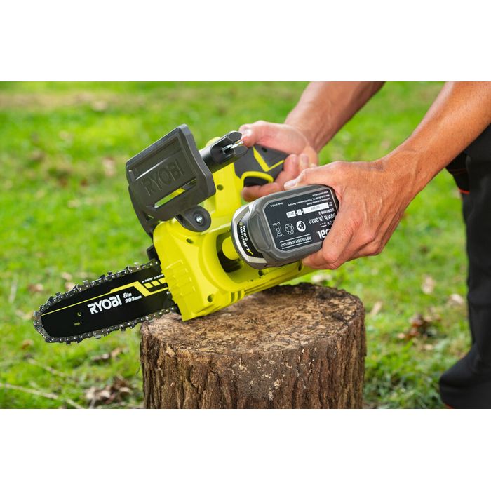 RYOBI RY18CS20A-0 Tronçonneuse Compacte 18V ONE+ 20 Cm – Sans Batterie Ni Chargeur – Idéale Pour Élagage Léger Et Jardinage