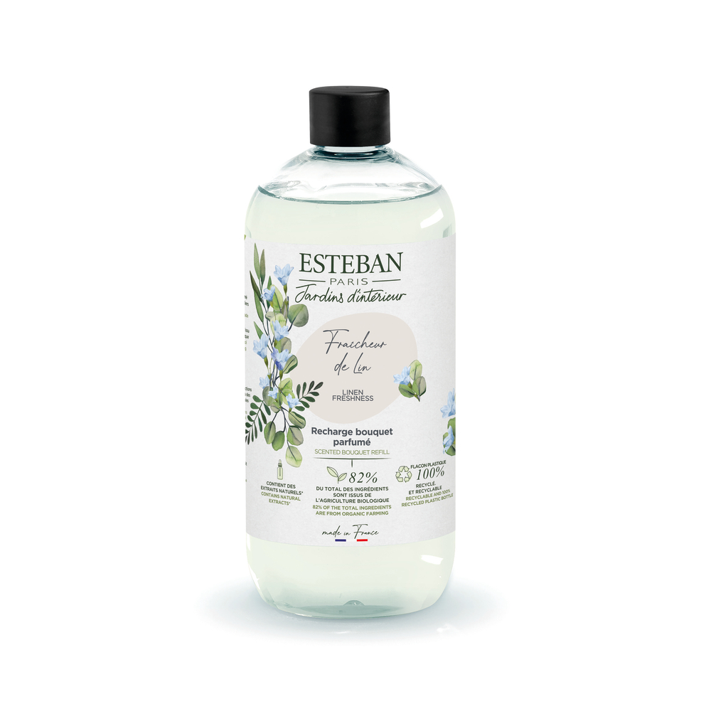 Recharge pour bouquet parfumé Fraîcheur de lin - flacon de 500 ml