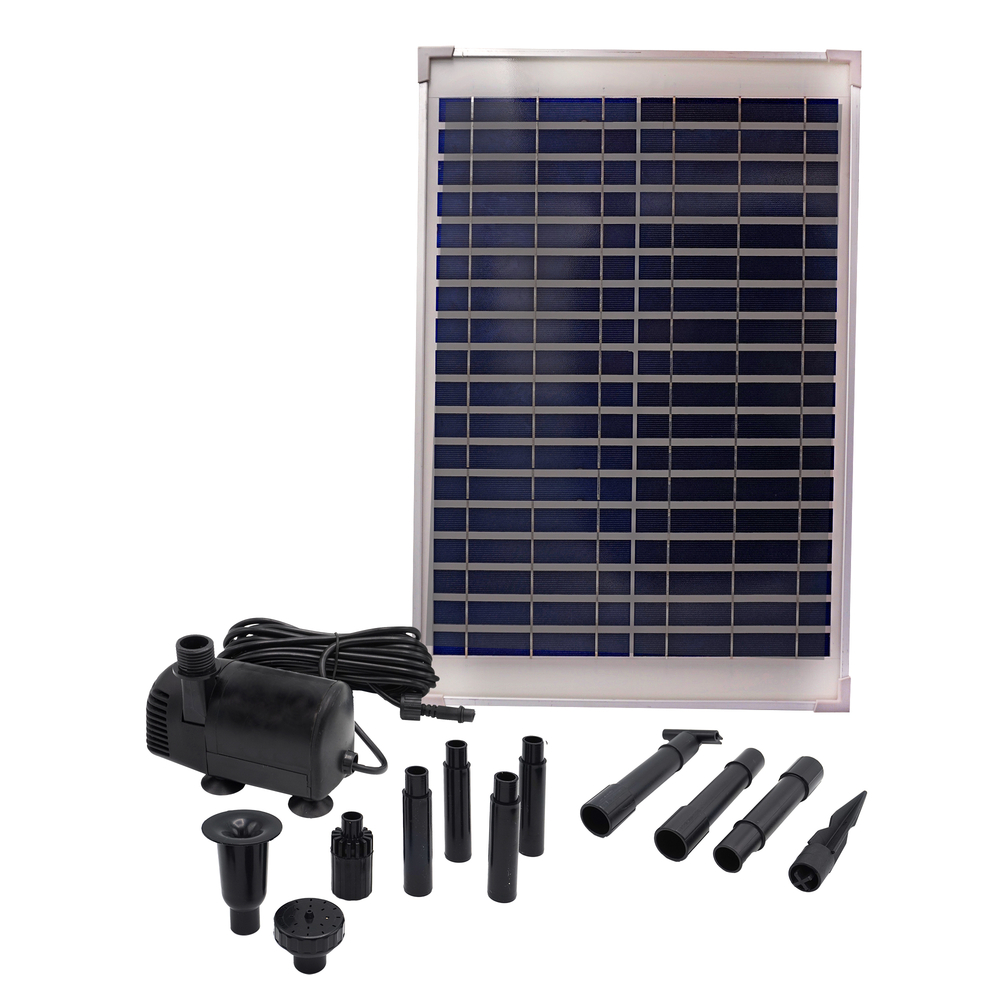 Pompe fontaine de bassin avec panneau solaire SolarMax 1000