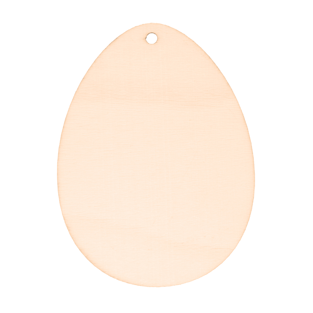 6 silhouettes œufs en bois à décorer - 6x8x0,3cm