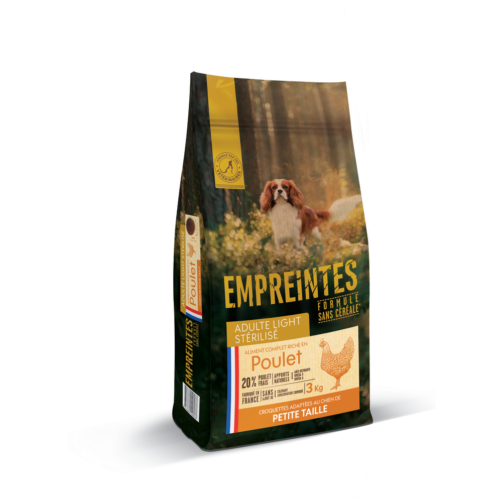 Croquettes pour chien de petite taille poulet sans céréales light 3kg
